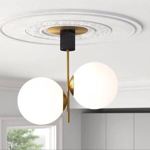 Modern Gold and White Ceiling Light Fixture